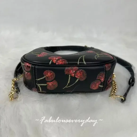 Coach Carmen Mini Crossbody Bag With Cherry Print In Leather/Gold/Black CCZ22 - Picture 6 of 8